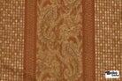 Bronze & Gold Paisley Grid Jacquard Woven Fabric - Boho Fabrics - Jacquard, Woven