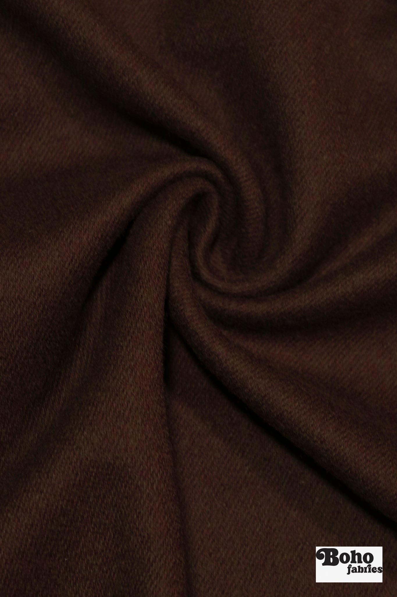 Brown Bear, Twill Italian Wool Coating Fabric - Boho Fabrics - Wool Coating, Woven