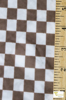 Brown Checker, Stretch Mesh - Boho Fabrics
