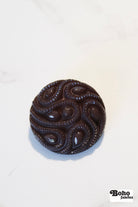 Brown Paisley Faceted, Plastic Shank Buttons. Available in 15mm (24L) and 28mm (44L) - Boho Fabrics - Buttons & Snaps