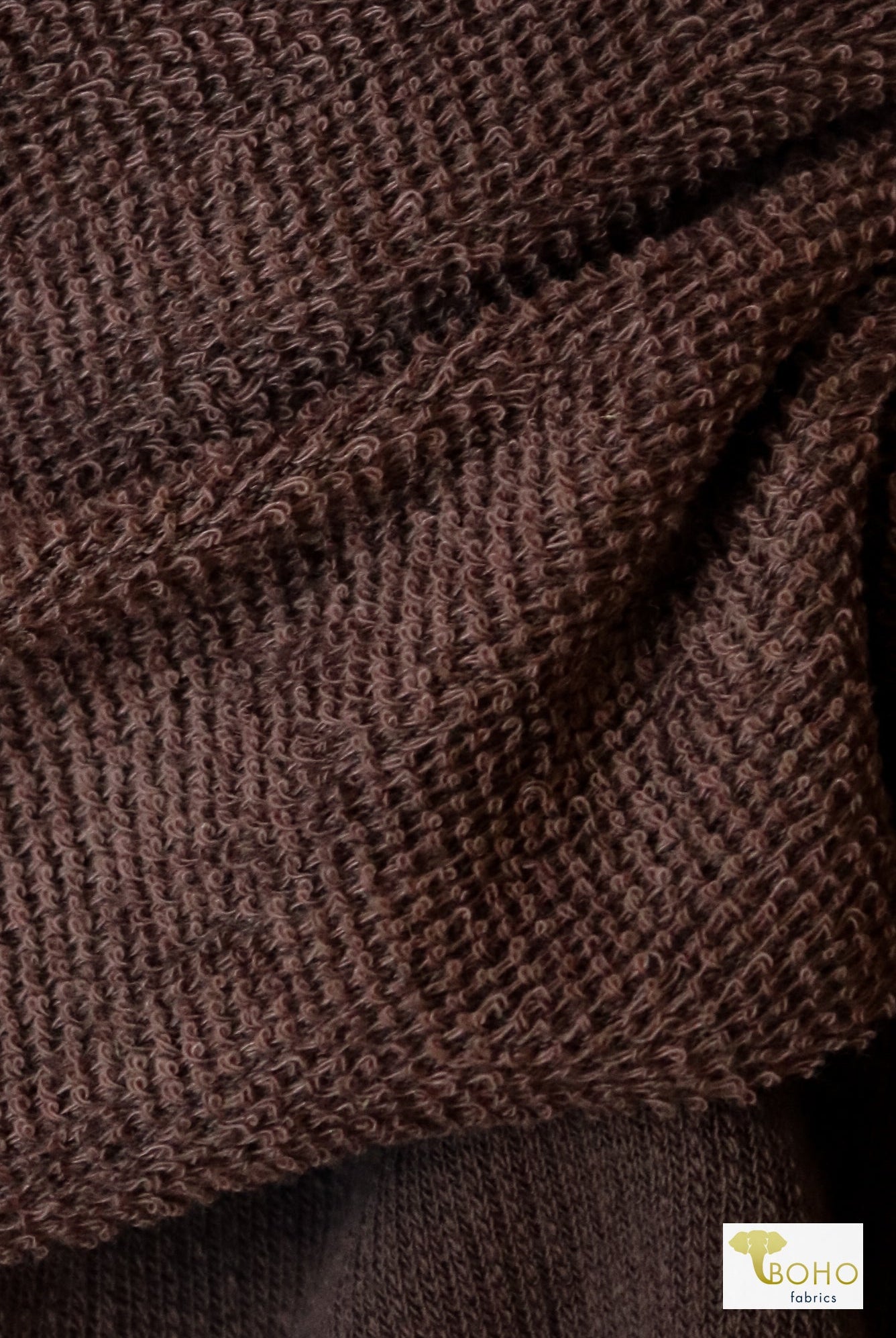 Brown Raisin, Cotton French Terry Knit - Boho Fabrics