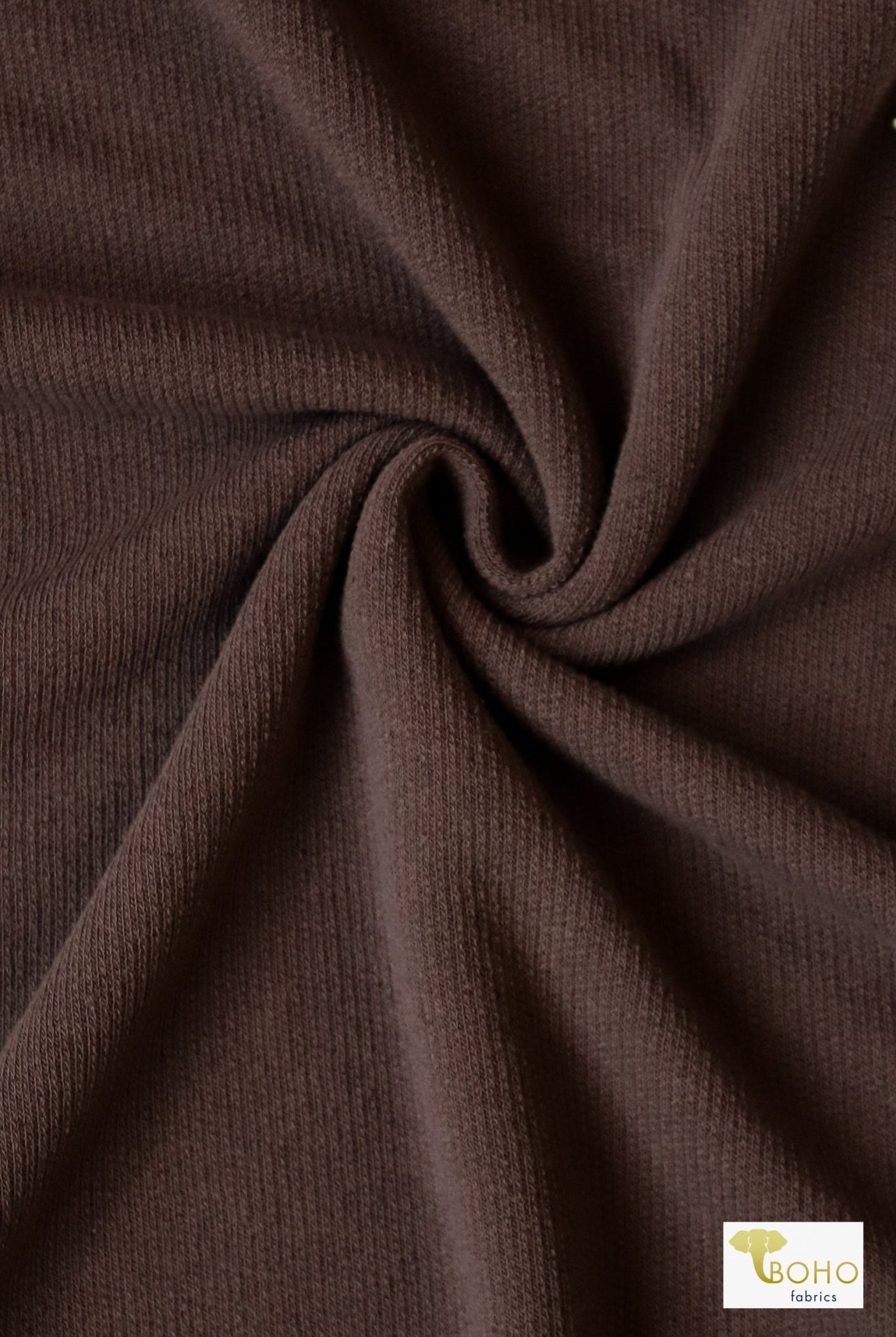Brown Raisin, Cotton French Terry Knit - Boho Fabrics