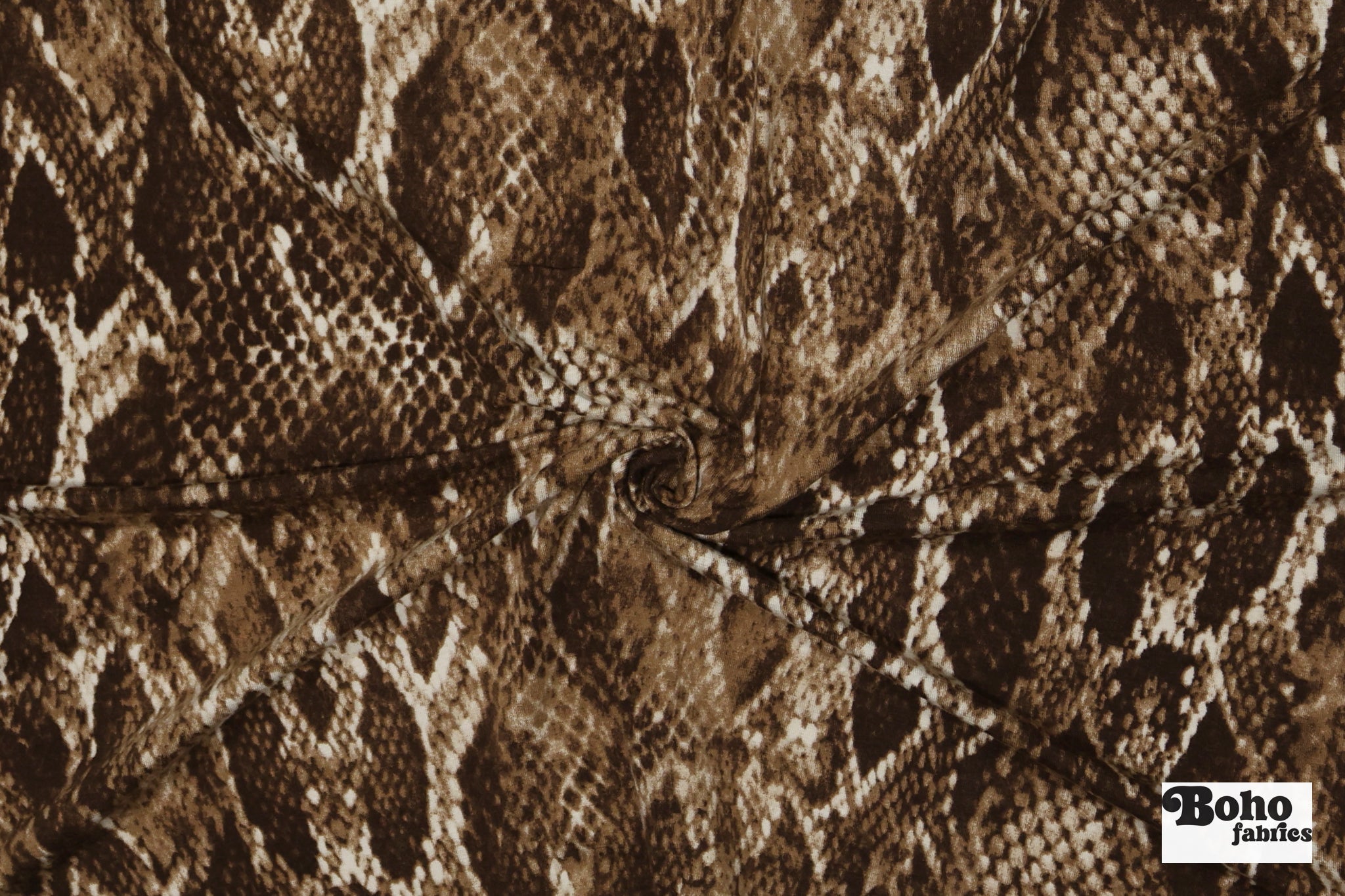 Brown Snake Print, Jersey Knit Fabric - Boho Fabrics - Rayon Jersey Solid, Knit Fabric