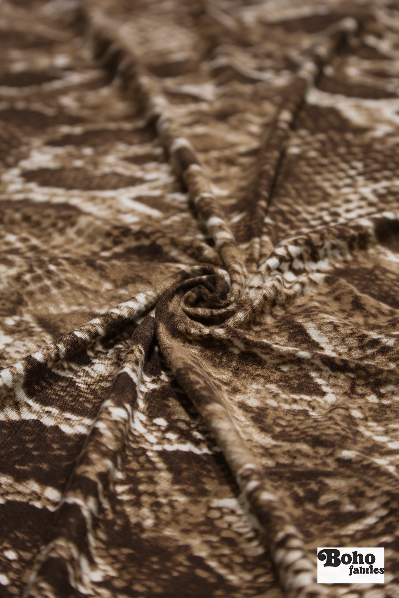 Brown Snake Print, Jersey Knit Fabric - Boho Fabrics - Rayon Jersey Solid, Knit Fabric