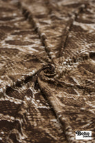 Brown Snake Print, Jersey Knit Fabric - Boho Fabrics - Rayon Jersey Solid, Knit Fabric
