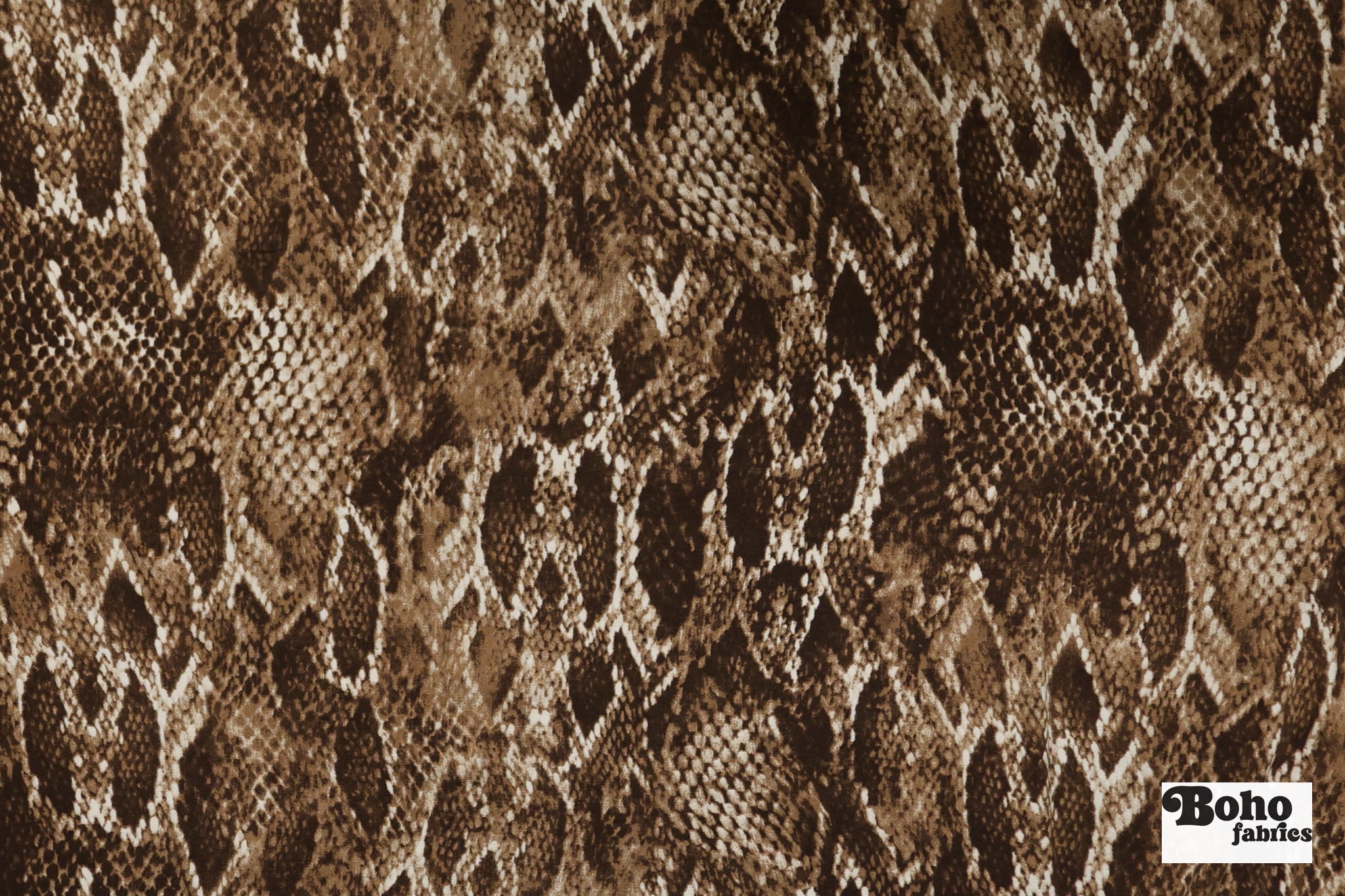 Brown Snake Print, Jersey Knit Fabric - Boho Fabrics - Rayon Jersey Solid, Knit Fabric