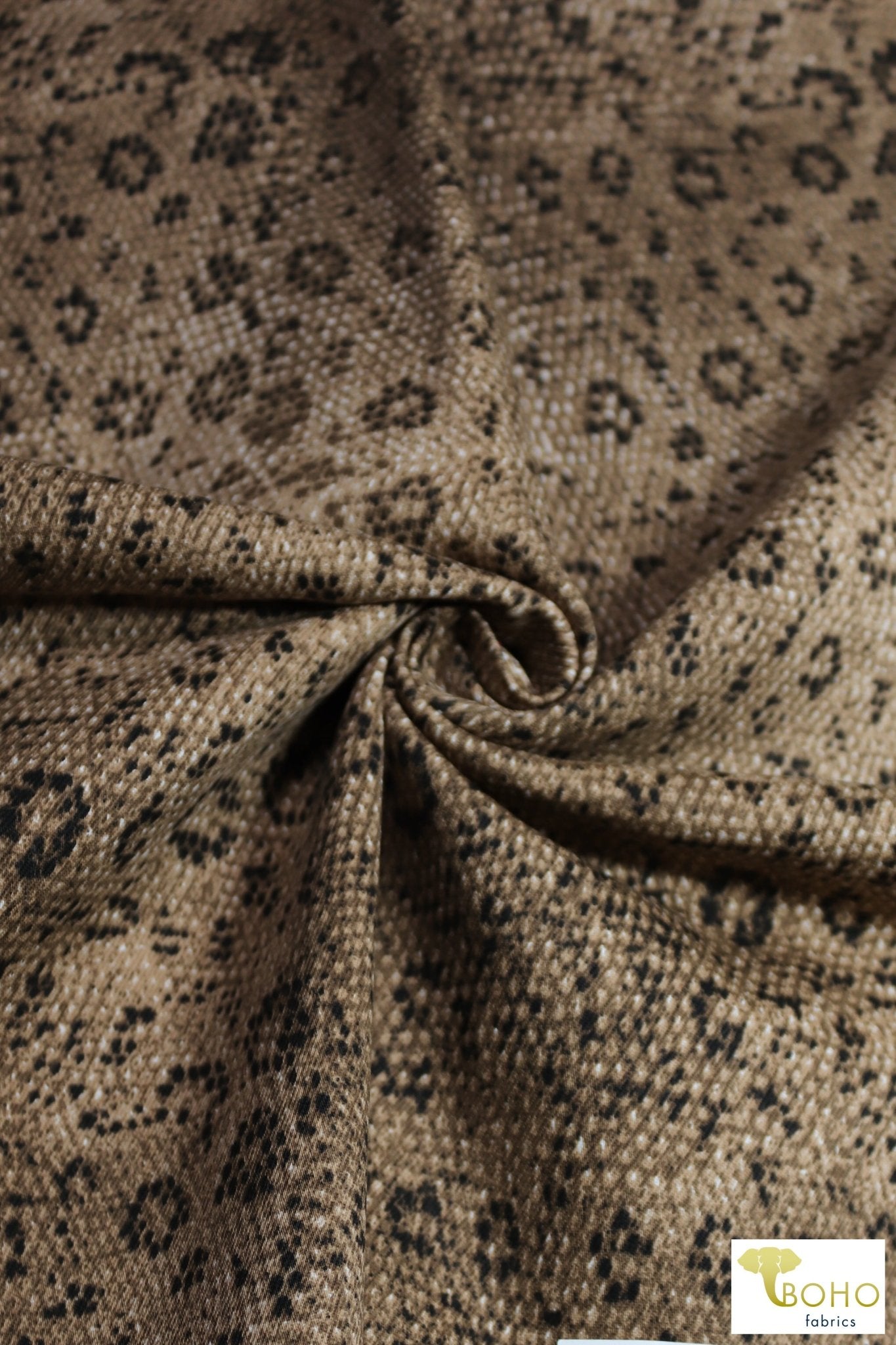 Brown Snakeskin, Cotton Twill Woven Print. WVP-230 - Boho Fabrics
