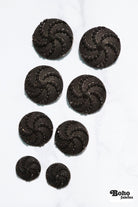 Brown Victorian Revival Pinwheel Shank Buttons. Available in 15mm (24L), 23mm (36L), 25mm (40L), and 28mm (44L) - Boho Fabrics - Buttons & Snaps