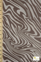 Brown Waves, Stretch Mesh Print Fabric - Boho Fabrics