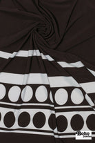 Brown & White Dot Stripe Jersey Knit Fabric - Boho Fabrics - Jersey Knit Printed Fabric