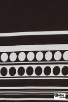 Brown & White Dot Stripe Jersey Knit Fabric - Boho Fabrics - Jersey Knit Printed Fabric