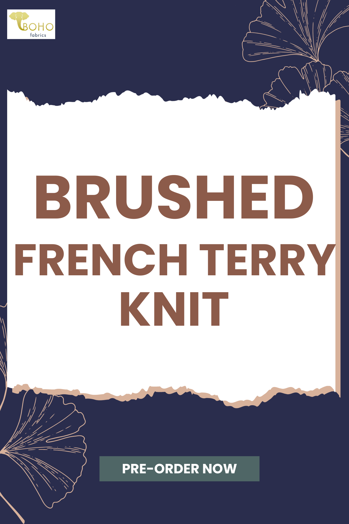 Brushed French Terry Solid Knit Fabric. - Boho Fabrics