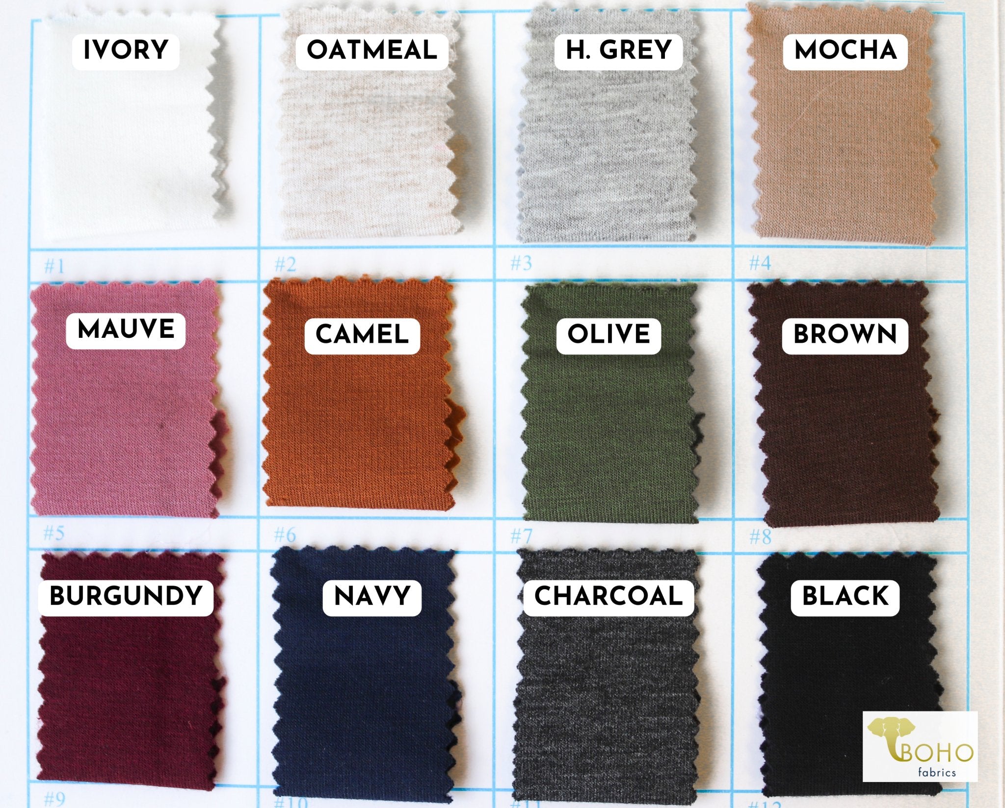 Brushed French Terry Solid Knit Fabric. - Boho Fabrics