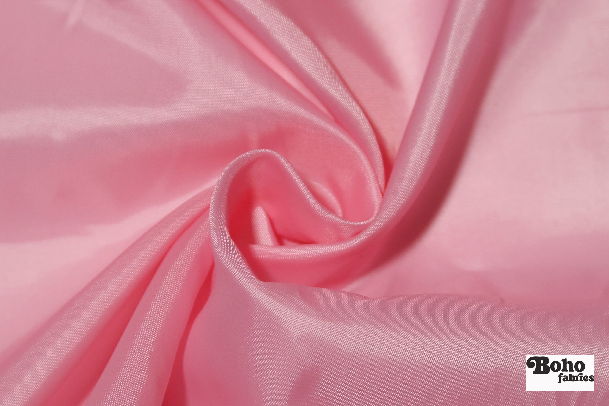 Bubblegum Pink Satin Lining Woven Fabric - Boho Fabrics - Lining