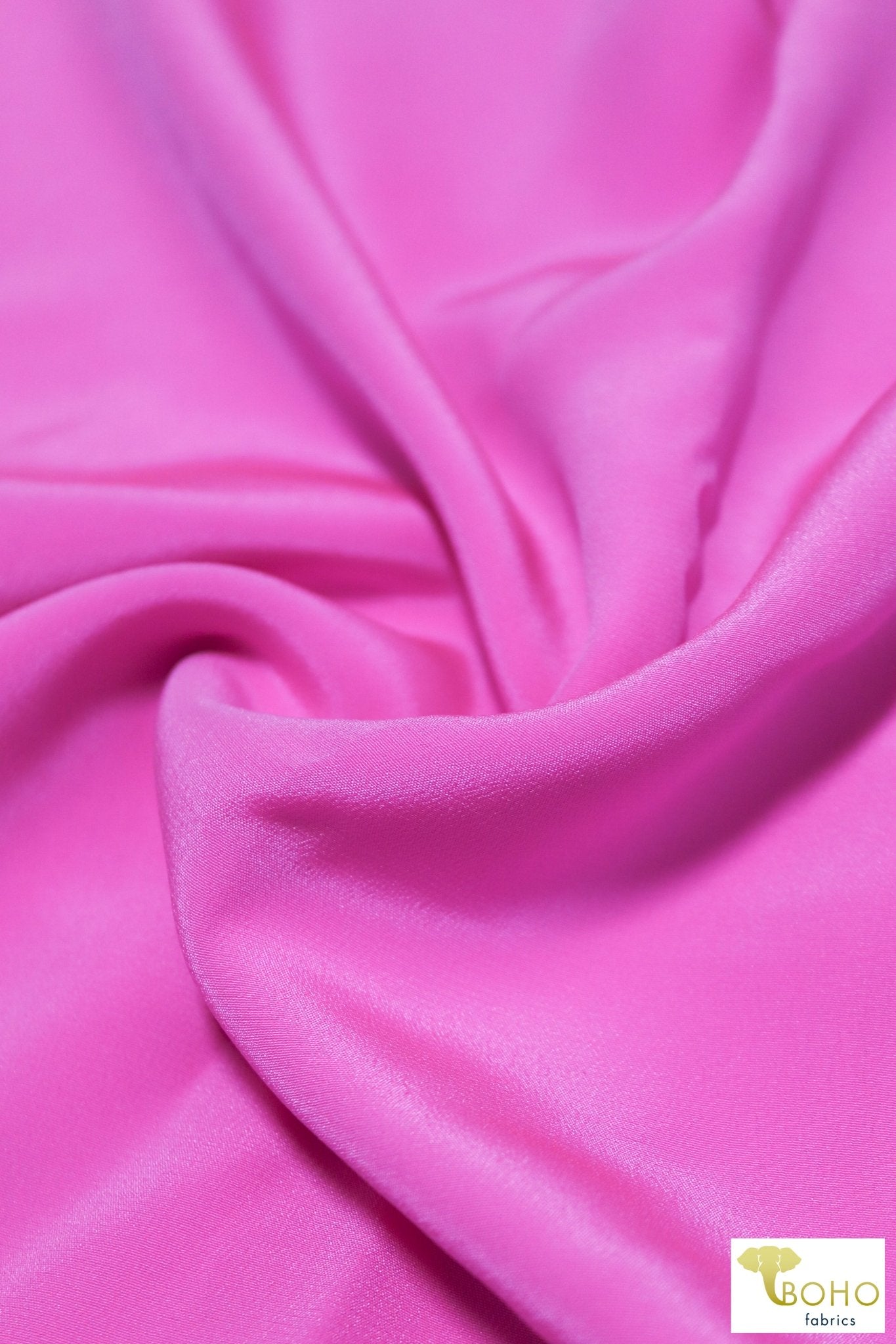 Bubblegum Pink. Silk Crepe de Chine Woven Fabric. SILK-104 - Boho Fabrics