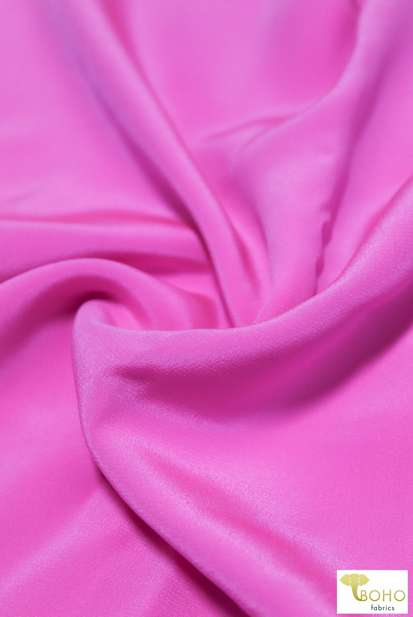 Bubblegum Pink. Silk Crepe de Chine Woven Fabric. SILK-104 - Boho Fabrics