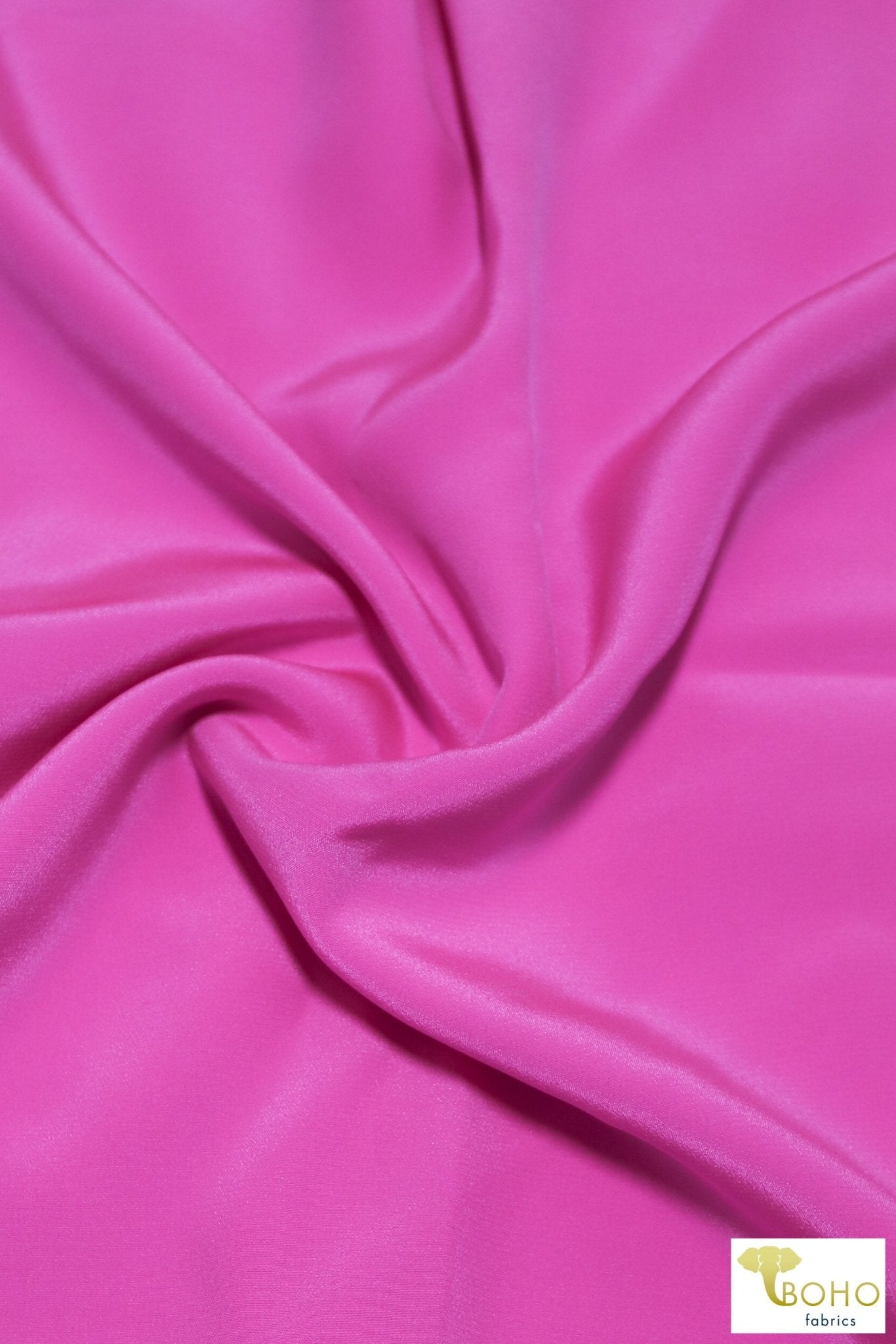 Bubblegum Pink. Silk Crepe de Chine Woven Fabric. SILK-104 - Boho Fabrics