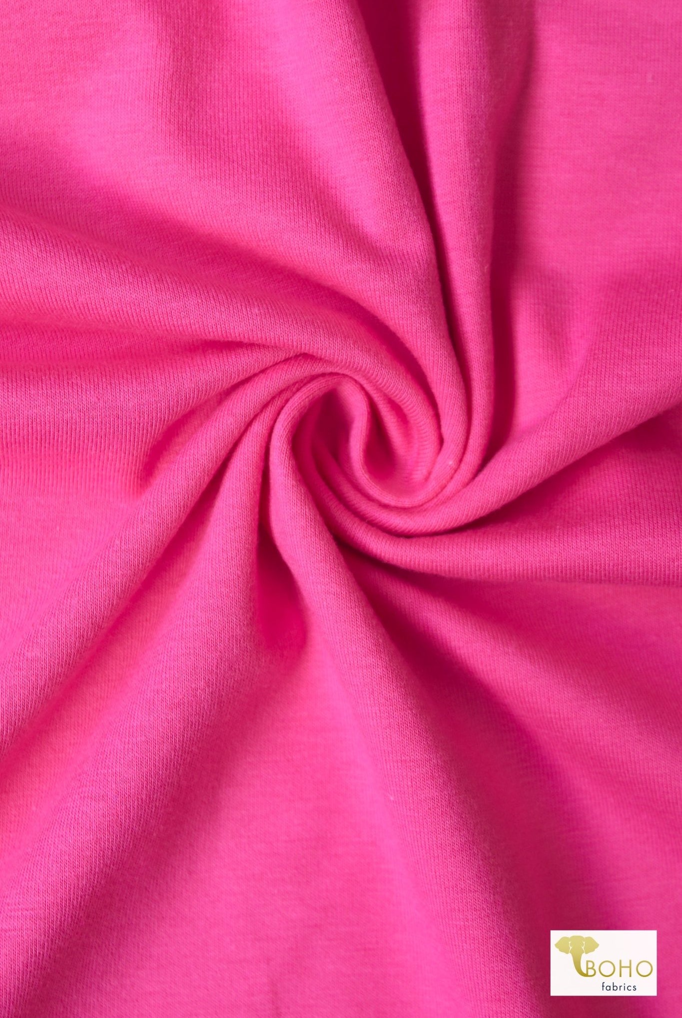 Bubblegum Pink, Solid Cotton Spandex Knit Fabric, 7 oz. - Boho Fabrics