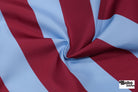 Burgundy & Blue, 3" Wide Striped Canvas Woven Fabric - Boho Fabrics - Canvas Fabric