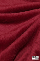 Burgundy, Classic Double - Velour High Loft Fleece Fabric by Polartec featuring Recycled Polyester - Boho Fabrics - Performance Fabrics