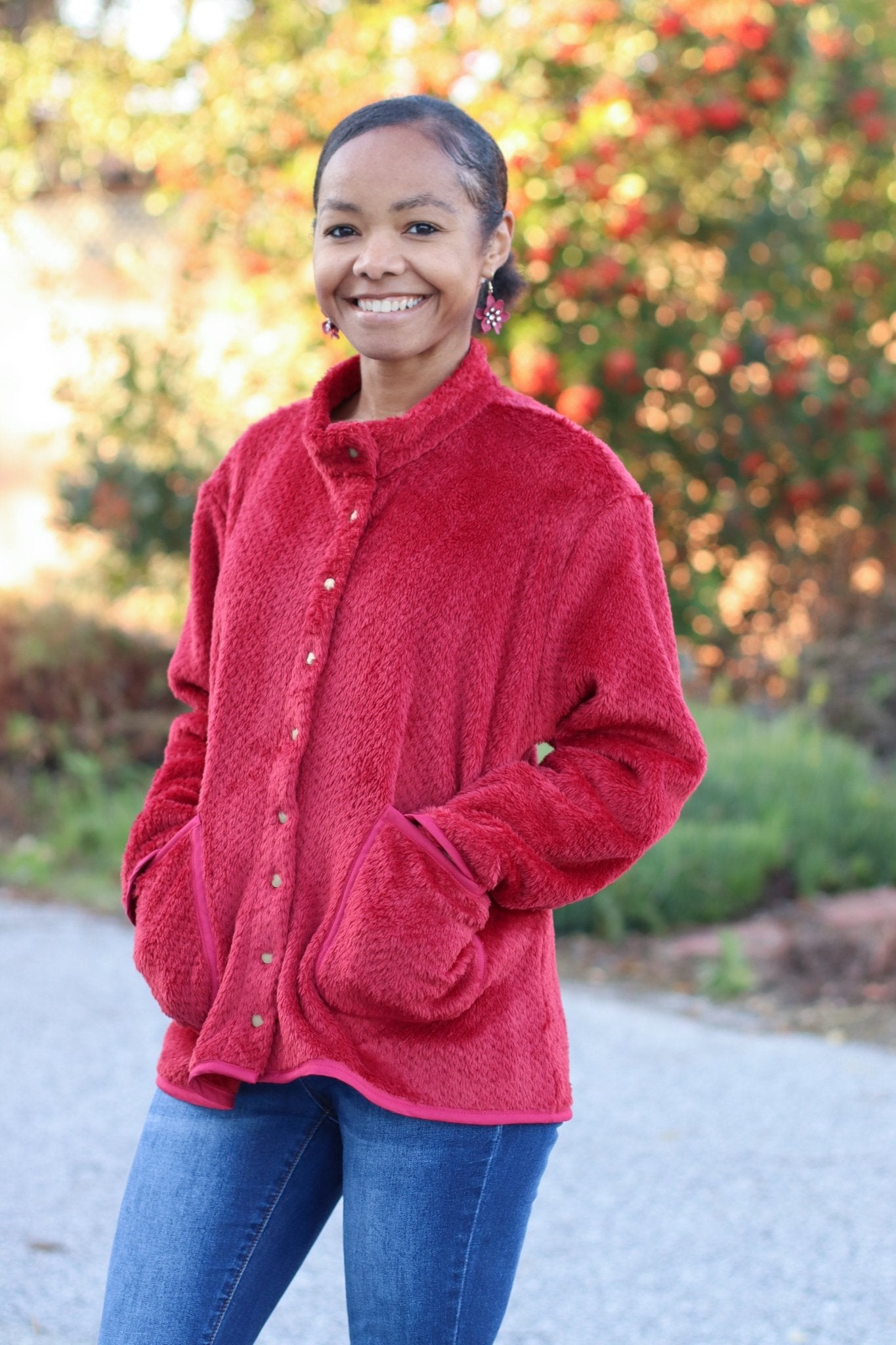 Burgundy, Classic Double - Velour High Loft Fleece Fabric by Polartec featuring Recycled Polyester - Boho Fabrics - Performance Fabrics