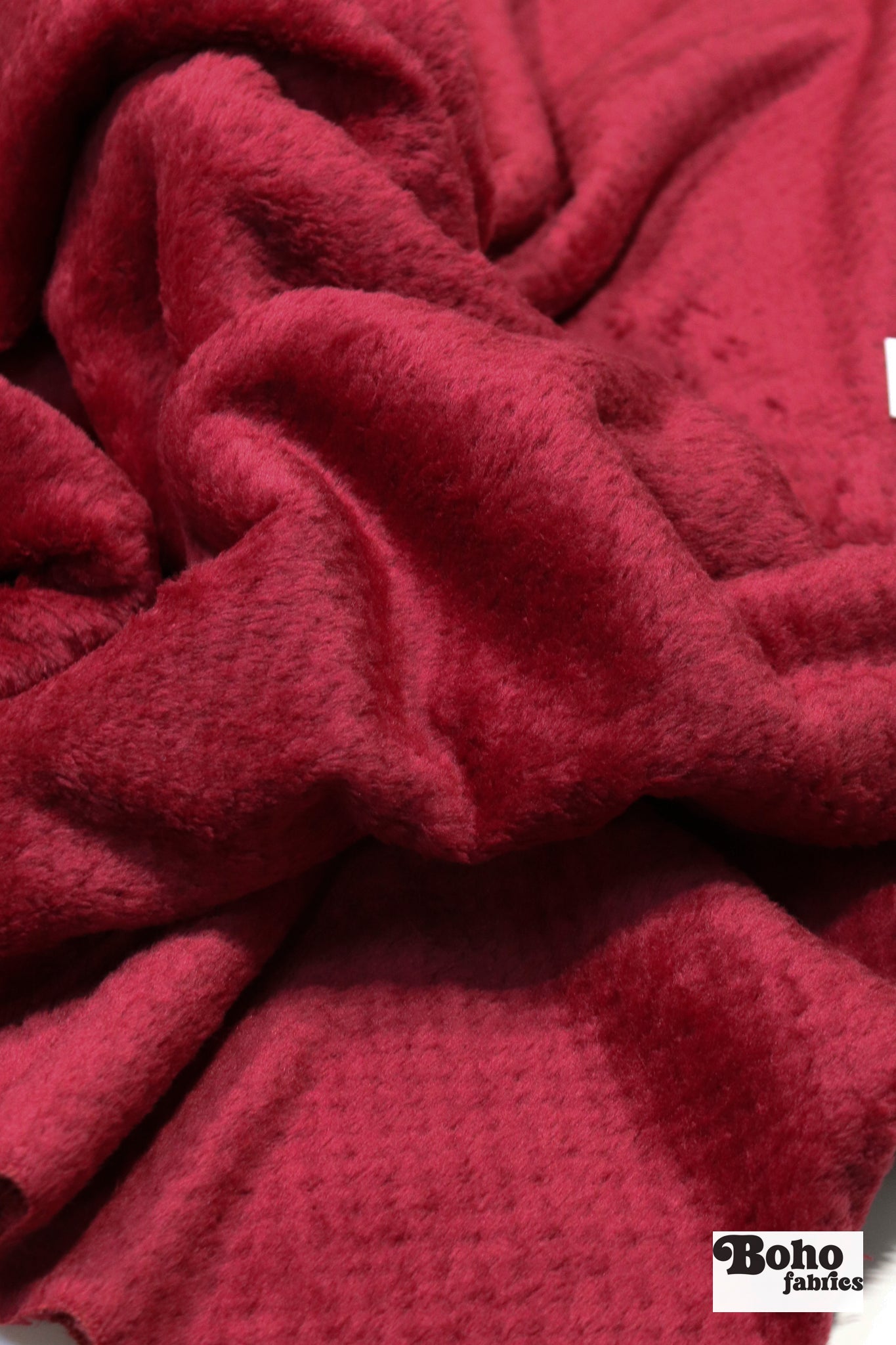 Burgundy, Classic Double - Velour High Loft Fleece Fabric by Polartec featuring Recycled Polyester - Boho Fabrics - Performance Fabrics