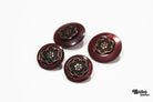 Burgundy Pearl & Bronze Filigree Plastic Shank Buttons. 30L (19mm, 3/4") , 40L (25mm / 1") - Boho Fabrics - Buttons & Snaps