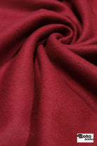Burgundy Red Italian Wool Coating Fabric - Boho Fabrics - Wool Coating, Woven