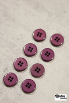 Burgundy, Round 4 Hole Buttons. 26L (16mm/ 3/4"), 28L, (18mm/ 11/16"), 34L (21mm / 13/16"), 42L (26mm/ 1") (Copy) - Boho Fabrics - Buttons & Snaps