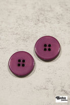 Burgundy, Round 4 Hole Buttons. 26L (16mm/ 3/4"), 28L, (18mm/ 11/16"), 34L (21mm / 13/16"), 42L (26mm/ 1") (Copy) - Boho Fabrics - Buttons & Snaps