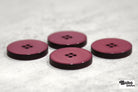 Burgundy, Round 4 Hole Buttons. 42L (26mm/ 1") Sold per Package of 4 - Boho Fabrics - Buttons & Snaps