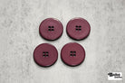 Burgundy, Round 4 Hole Buttons. 42L (26mm/ 1") Sold per Package of 4 - Boho Fabrics - Buttons & Snaps