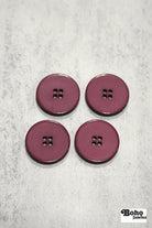 Burgundy, Round 4 Hole Buttons. 42L (26mm/ 1") Sold per Package of 4 - Boho Fabrics - Buttons & Snaps