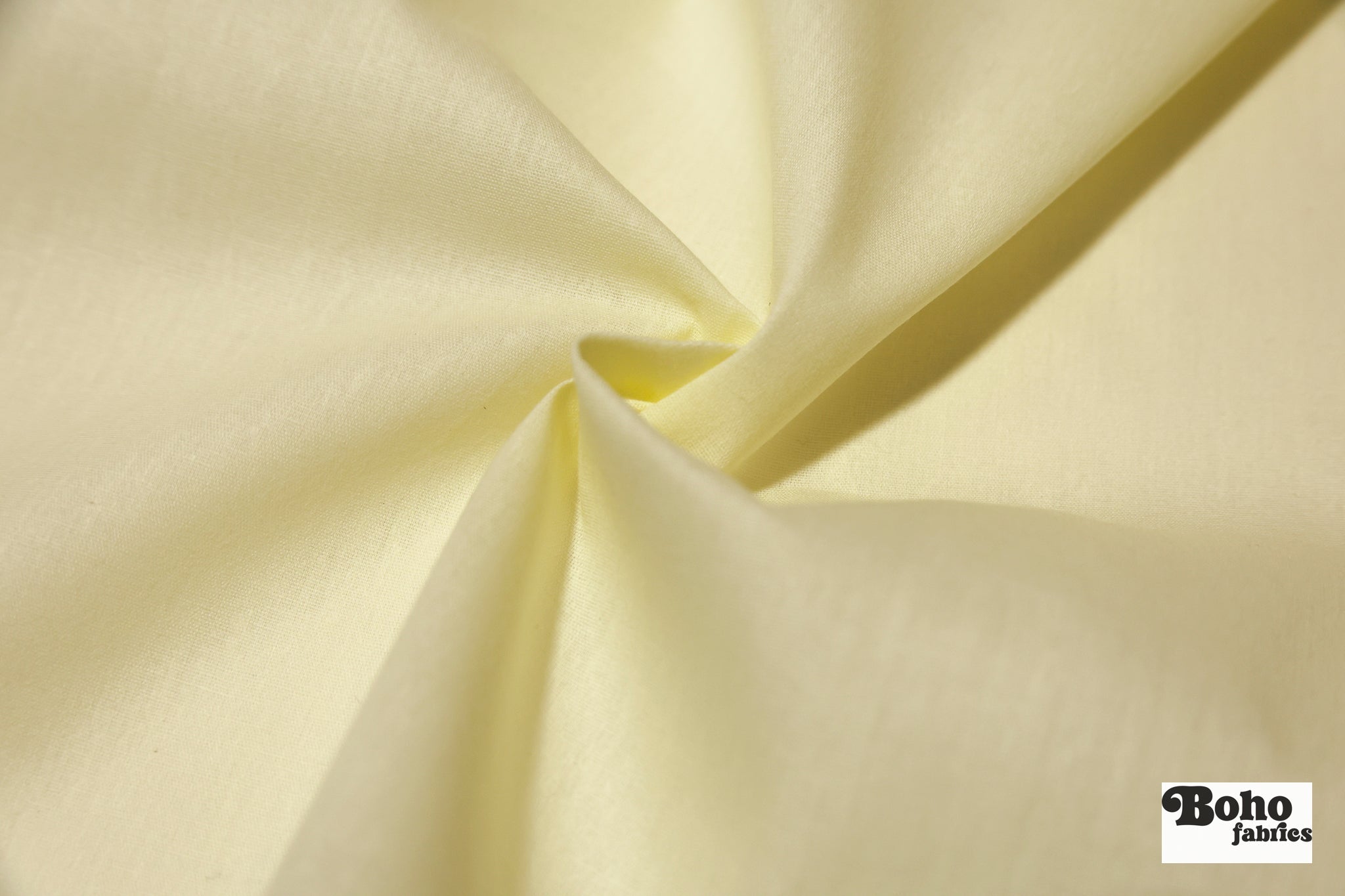 Butter Yellow Cotton Blend Poplin Woven Fabric - Boho Fabrics - Woven, Fabric