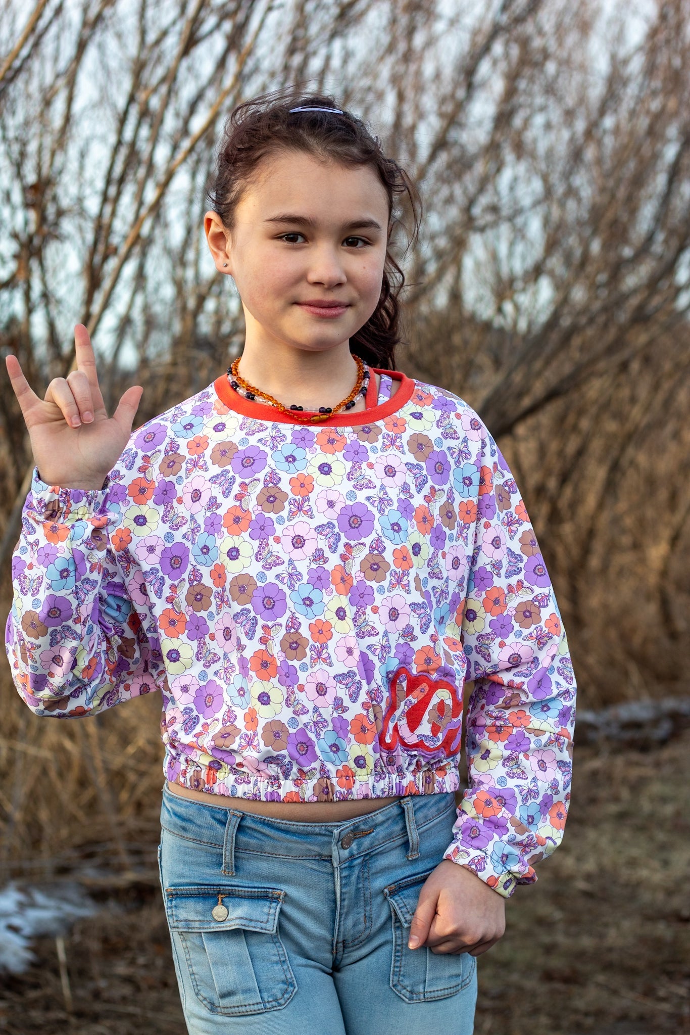 Butterfly Poppies, Printed Athletic Knit Fabric - Boho Fabrics - Athletic Knit Fabric