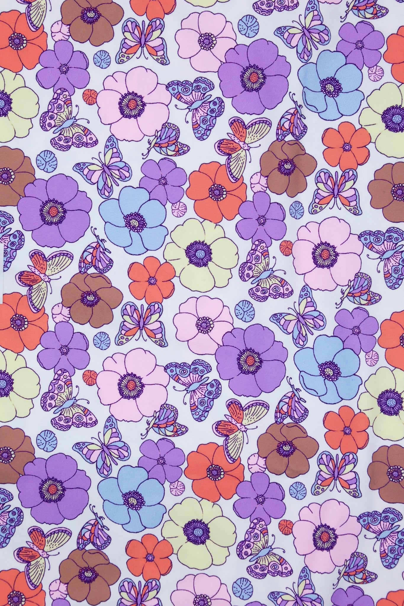 Butterfly Poppies, Printed Athletic Knit Fabric - Boho Fabrics - Athletic Knit Fabric