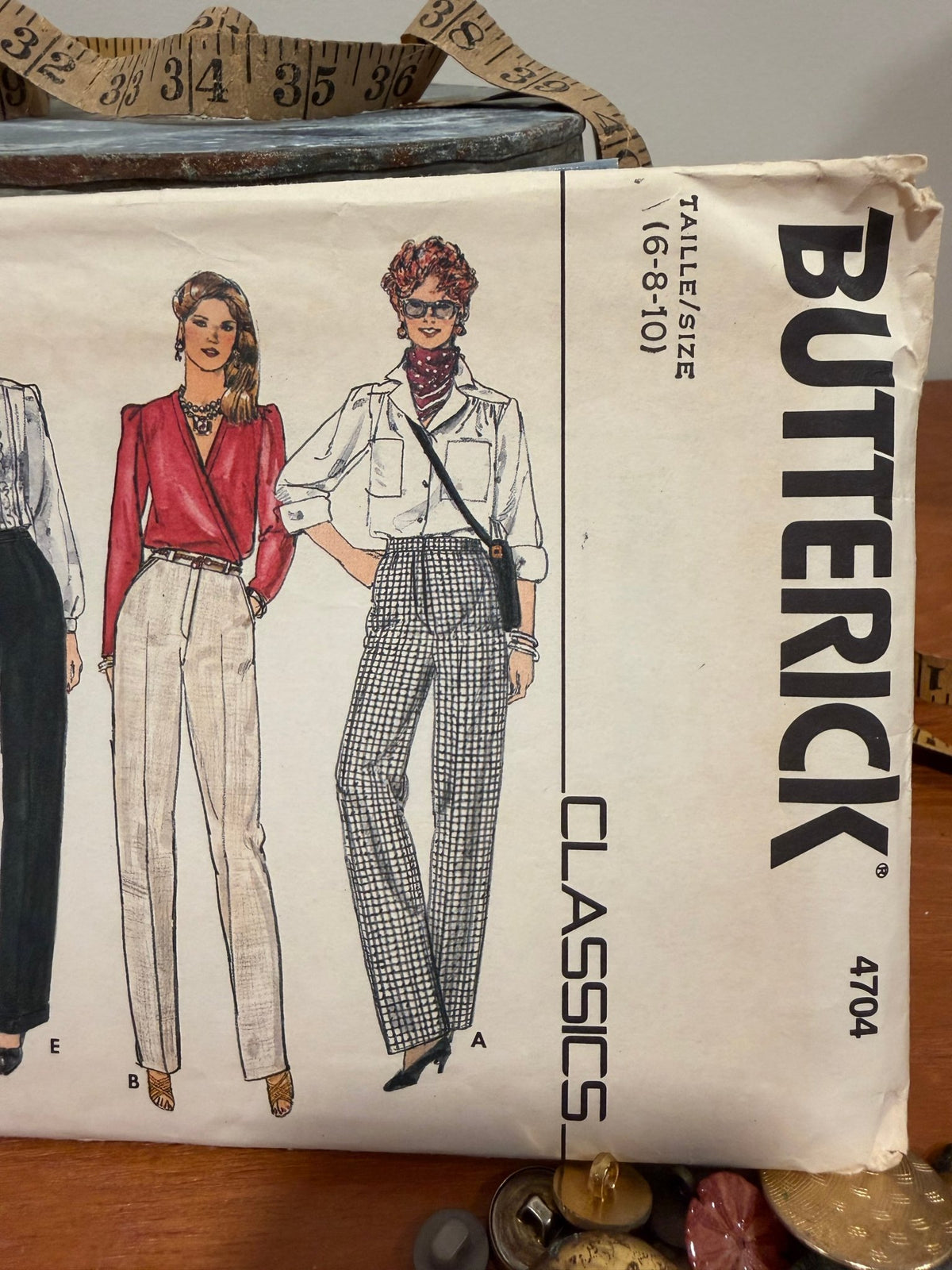 Butterick Sewing Pattern #4704 — Misses' Pants, Size 6-8-10, Vintage 1980s - Boho Fabrics - Sewing Patterns
