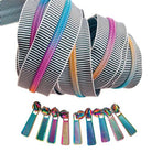 B&W Stripe/Rainbow Zip Pack 3yd by Sew Hungry Hippie - Boho Fabrics - Zippers