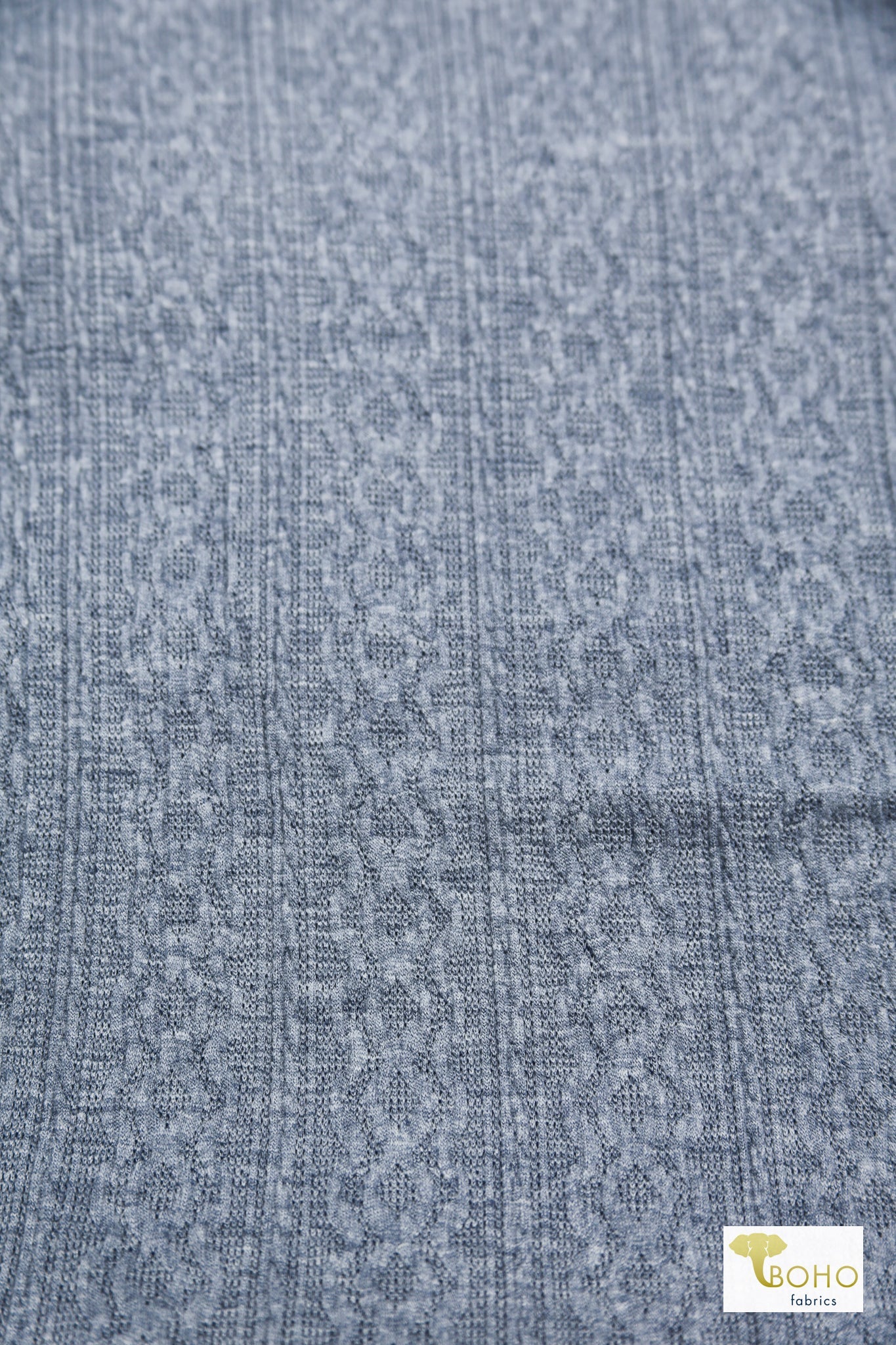 Cable Sweater Knit Fabric in Blue - Boho Fabrics - Sweater Solids, Knit Fabric