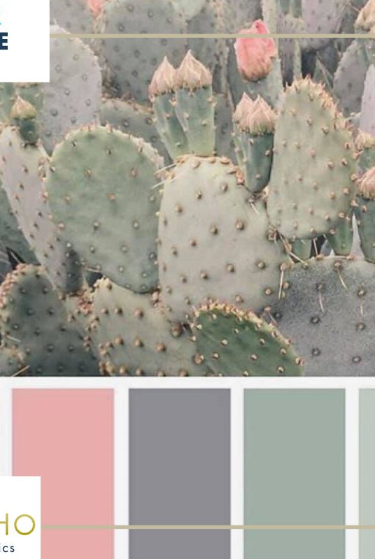 "Cacti Blossoms", Mystery Color Palette Box. - Boho Fabrics
