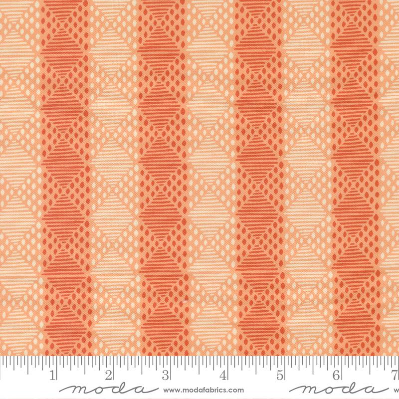 Cadence Stripes Peach Blossom 11915 12 Moda 1 - Boho Fabrics - Quilting Cotton, Woven