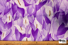 Calla Lillies on Purple, Vintage Woven Fabric. SOLD AS 1.25+ Yard Piece - Boho Fabrics - Vintage Fabric