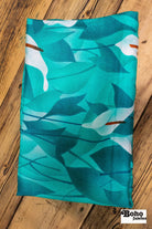 Calla Lillies on Turquoise, Vintage Woven Fabric. SOLD AS 1.5 YARD PIECE - Boho Fabrics - Vintage Fabric