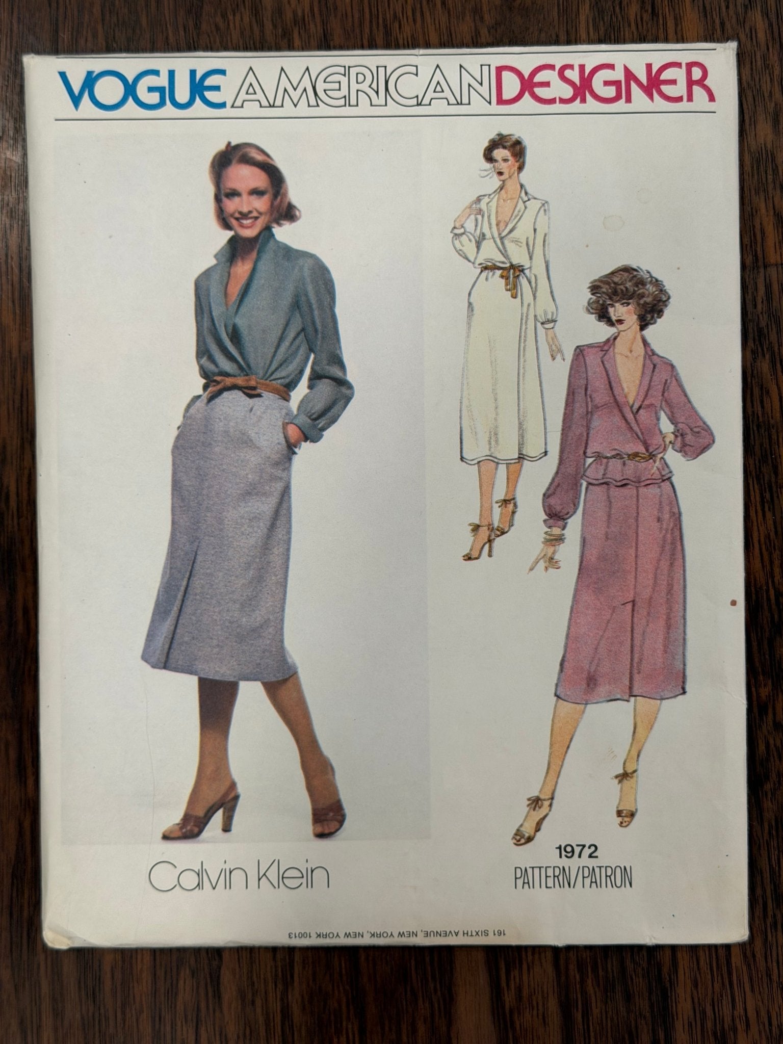 Calvin Klein | Vogue American Designer Sewing Pattern #1972 — Wrap Top or Dress & Straight Skirt, Size 12, Vintage 1978 - Boho Fabrics - Sewing Patterns