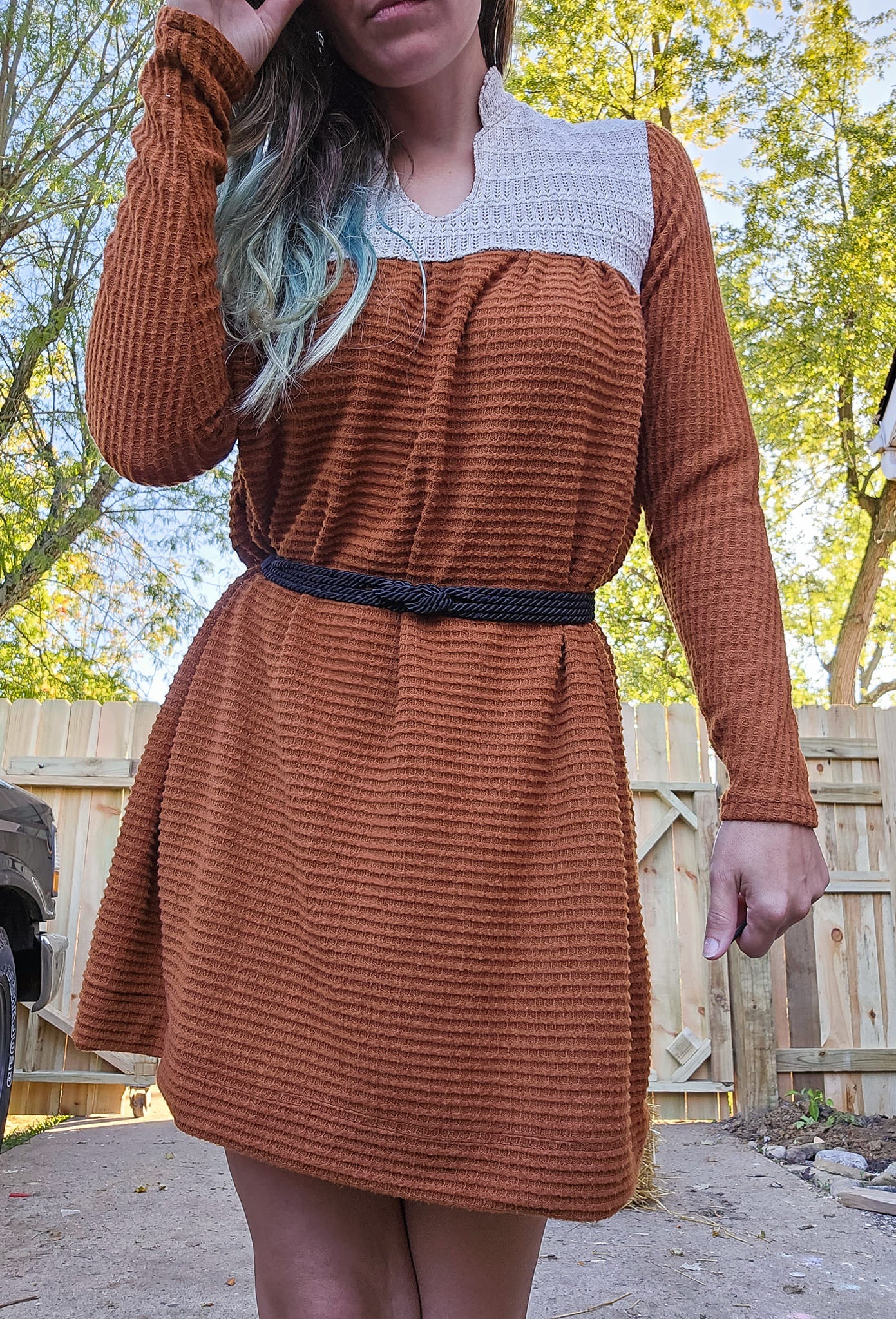 Camel, Brushed Waffle Knit Fabric - Boho Fabrics