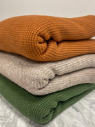 Camel Cable Rib, Luxe Sweater Knit Fabric - Boho Fabrics