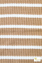 Camel Stripe Pointelle, Rib Knit - Boho Fabrics