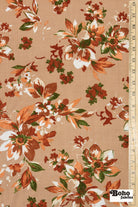 Canyon Garden in Sand. Rayon Slub Stretch Woven Fabric - Linen Look. - Boho Fabrics - Stretch Woven Fabric