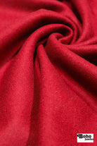 Cardinal Red Italian Wool Coating Fabric - Boho Fabrics - Wool Coating, Woven