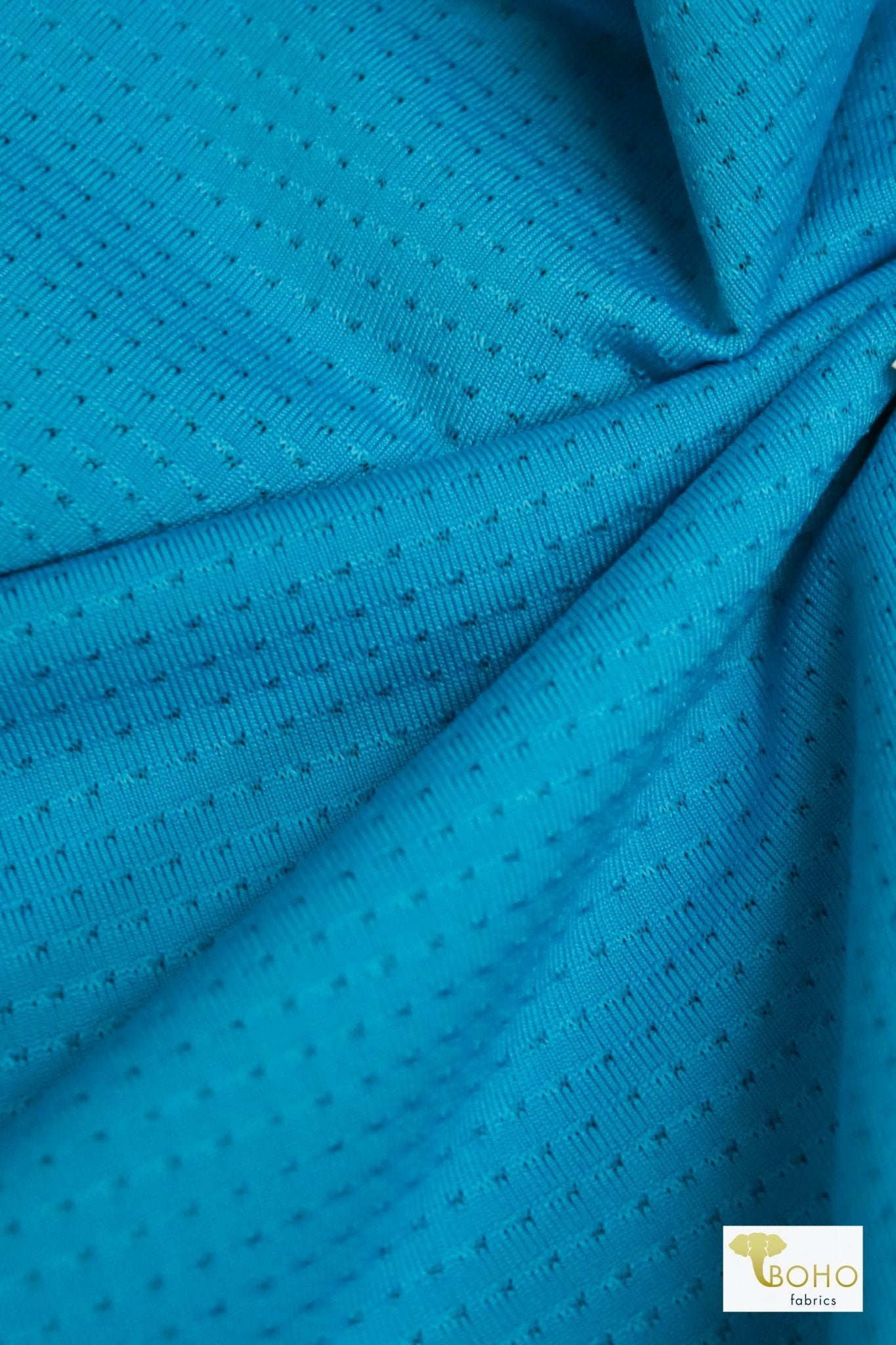 Caribbean Blue Laser Cut, Athletic Mesh - Boho Fabrics
